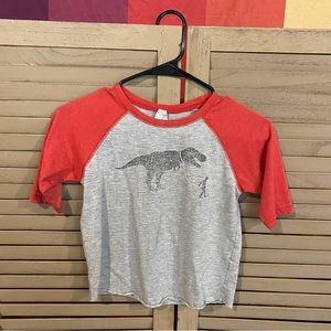 Rabbit Skins Red Walking T-Rex Boys Size 5-6 Short-sleeve T-Shirt